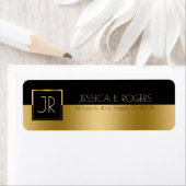 幾何モダンスリックデザインブラック&金ゴールド ラベル (インサイチュ)