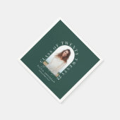 幾何モダンタイポグラフィフォトアーチ卒業 スタンダードカクテルナプキン (角)