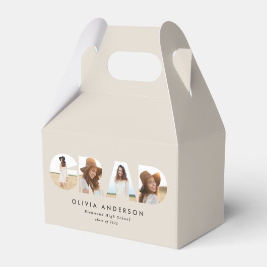 幾何モダンタイポグラフィフォトアーチ卒業 フェイバーボックス (正面サイド)