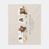 幾何モダンタイポグラフィフォトアーチ卒業 フリースブランケット (正面)