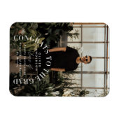 幾何モダンタイポグラフィフォトアーチ卒業 マグネット (横)