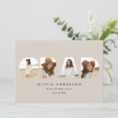 幾何モダンタイポグラフィフォトアーチ卒業 案内状 (スタンド正面)