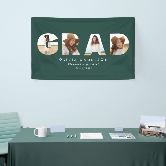 幾何モダンタイポグラフィフォトアーチ卒業 横断幕 (トレードショー)