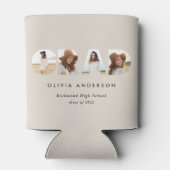 幾何モダンタイポグラフィフォトアーチ卒業 缶クーラー (裏面)