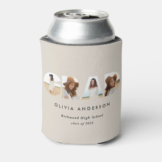 幾何モダンタイポグラフィフォトアーチ卒業 缶クーラー (缶裏面)