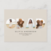 幾何モダンタイポグラフィ4写真卒業 ポストカード (正面)