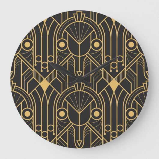幾何モダンタイルアールデコ ラージ壁時計 (正面)