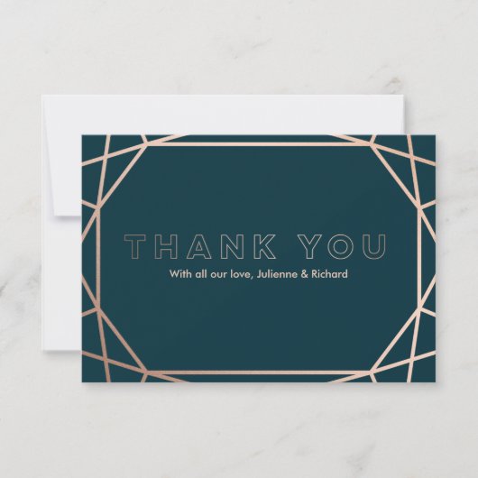 幾何モダンダイヤモンド形結婚ありがとう サンキューカード (正面)