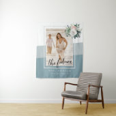 幾何モダンダスティブルーブライダルシャワーデコール タペストリー (インサイチュ)