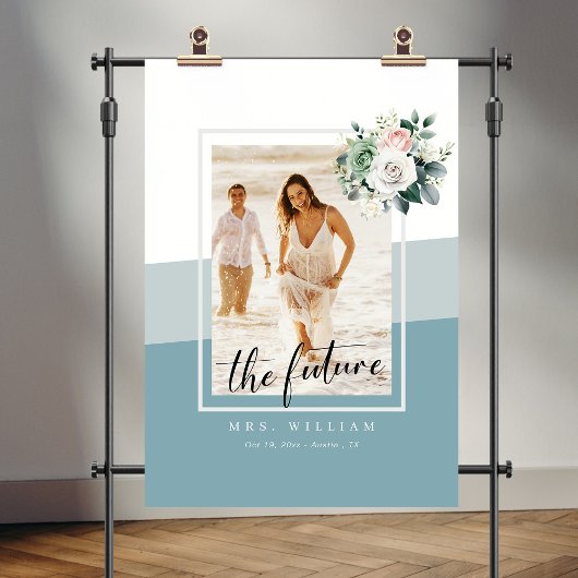 幾何モダンダスティブルーブライダルシャワーデコール タペストリー