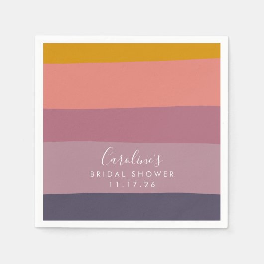 幾何モダンダスティ薄紫カスタムブライダルシャワー スタンダードカクテルナプキン (正面)