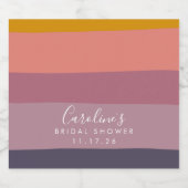 幾何モダンダスティ薄紫カスタムブライダルシャワー リキュールボトルラベル (シングルラベル)