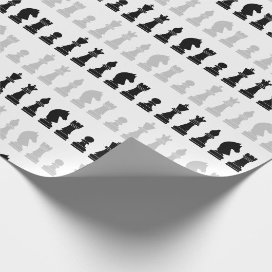 幾何モダンチェス駒のゲームパターン ラッピングペーパー (角)