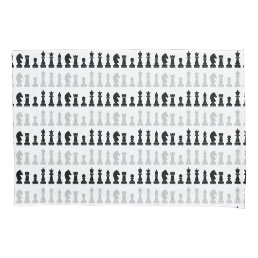 幾何モダンチェス駒のゲームパターン 枕カバー (正面)