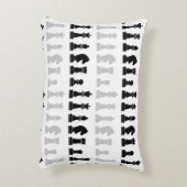 幾何モダンチェス駒の白黒パターン アクセントクッション (裏面(縦))