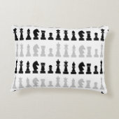 幾何モダンチェス駒の白黒パターン アクセントクッション (裏面)