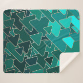 幾何モダンティール（緑がかった色）三角形 シェルパブランケット (正面(横))