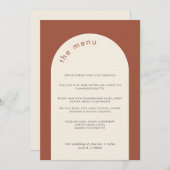 幾何モダンテラコッタベージュアー結婚チズ メニュー (正面/裏面)
