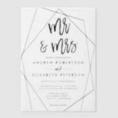 幾何モダンテラリウムミセス結婚ズ ベラム紙招待状 (正面)