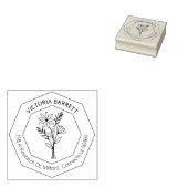 幾何モダンデイジー名前をカスタムする差出人住所 ラバースタンプ (押印)