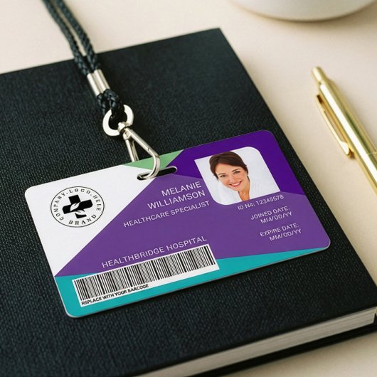 幾何モダンデザイン医療写真IDとロゴ バッジ