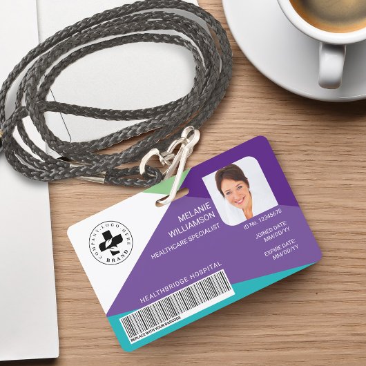 幾何モダンデザイン医療写真IDとロゴ バッジ