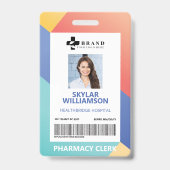 幾何モダンデザイン医療写真IDとロゴ バッジ (Front)