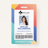 幾何モダンデザイン医療写真IDとロゴ バッジ (正面)