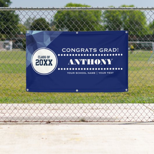 幾何モダンデザイン卒業パーティバナー 横断幕 (インサイチュ)