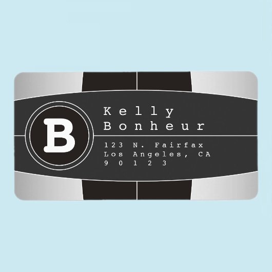 幾何モダンデザイン差出人住所 ラベル