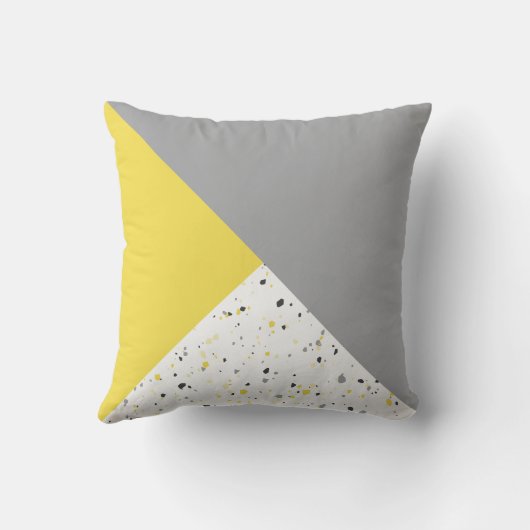 幾何モダントレンディーイエローグレーテラッツォ クッション (裏面)