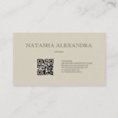 幾何モダンニュートラル自然リーフ 名刺 (裏面)