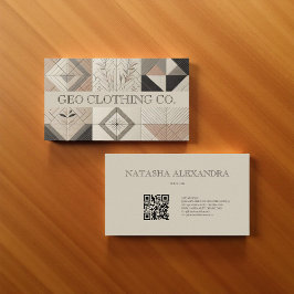 幾何モダンニュートラル自然リーフ 名刺