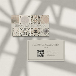 幾何モダンニュートラル自然リーフ 名刺