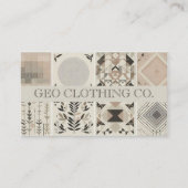 幾何モダンニュートラル自然リーフ 名刺 (正面)