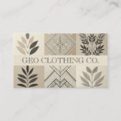 幾何モダンニュートラル自然リーフ 名刺 (正面)