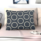 幾何モダンネイビーブルーアクセント枕 アクセントクッション