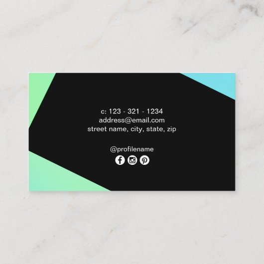 幾何モダンネイルアーティスト名刺 名刺 (裏面)