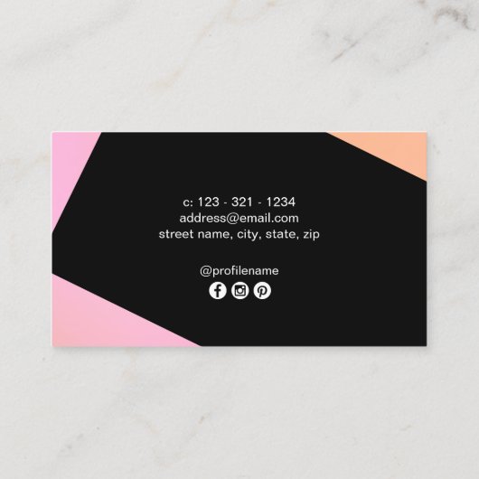 幾何モダンネイルアーティスト名刺 名刺 (裏面)