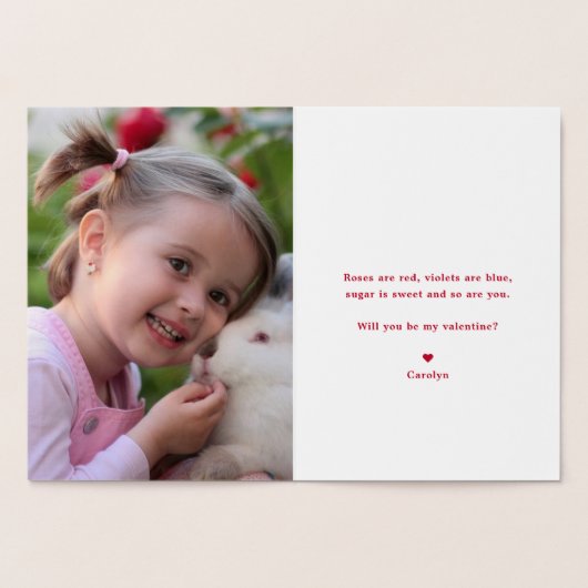 幾何モダンハートフォトバレンタインデー 箔カード (内部)