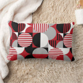 幾何モダンバウハウス、ブラック、レッド、グレー ランバークッション (ブランケット)