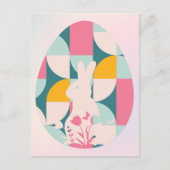 幾何モダンバニー復活祭 シーズンポストカード (正面)