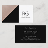 幾何モダンバラ金ゴールドと黒パーソナライズされた 名刺 (正面/裏面)