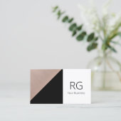 幾何モダンバラ金ゴールドと黒パーソナライズされた 名刺 (スタンド正面)