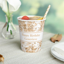 幾何モダンバラ金ゴールド大理石記念品 紙コップ