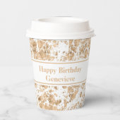 幾何モダンバラ金ゴールド大理石記念品 紙コップ (裏面)