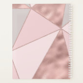 幾何モダンバラ金ゴールド赤面グレーモノグラム プランナー手帳 (裏面)