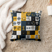 幾何モダンパターントレンディー黄 クッション (ブランケット)