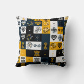 幾何モダンパターントレンディー黄 クッション (裏面)
