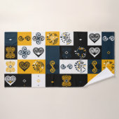 幾何モダンパターントレンディー黄 バスタオル (バスタオル)